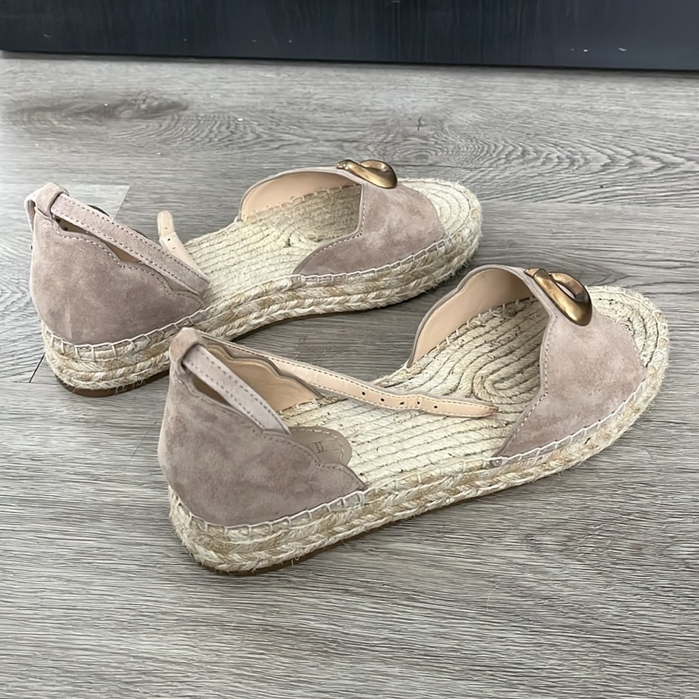 Coach Womens Dillon Tan Suede Ankle Strap Open Toe Platform Sandals - Picture 5 of 7
